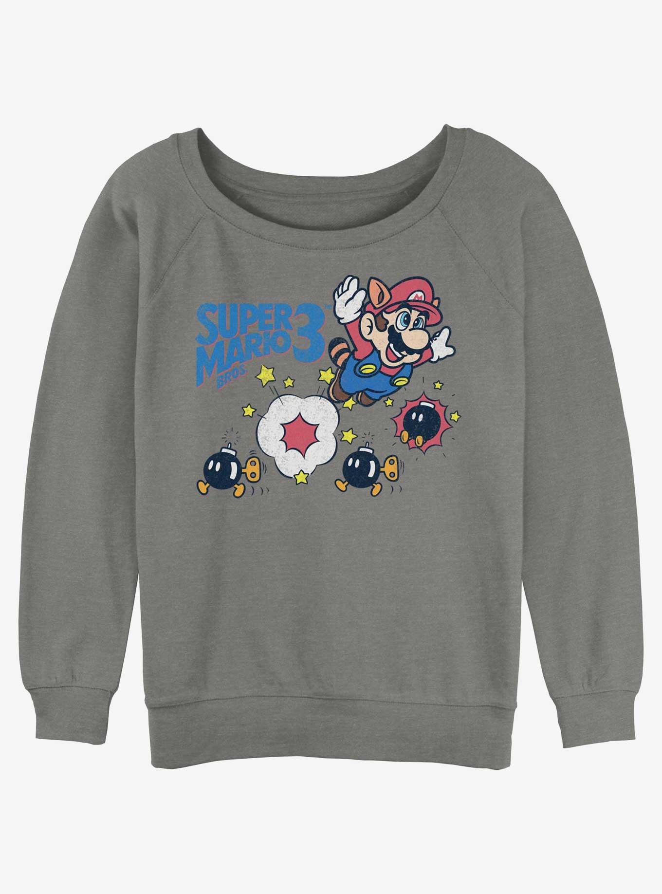 Nintendo Mario Super Mario Bros 3 Womens Slouchy Sweatshirt