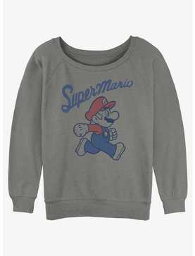 Nintendo Mario Super Mario Retro Print Womens Slouchy Sweatshirt, , hi-res