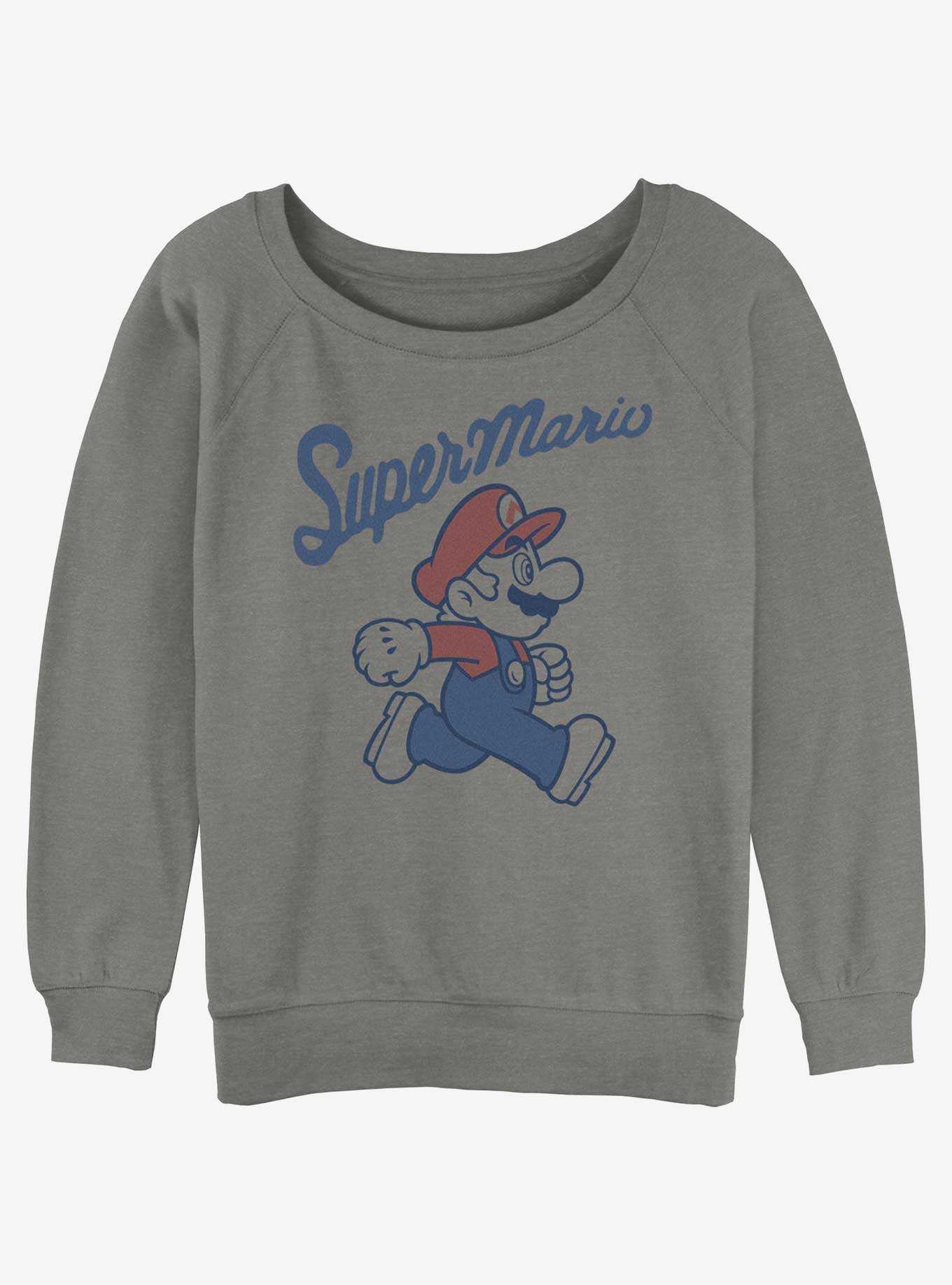 Nintendo Mario Super Mario Retro Print Womens Slouchy Sweatshirt, , hi-res