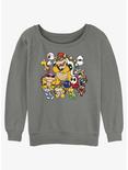 Nintendo Mario Villain Stack Womens Slouchy Sweatshirt, GRAY HTR, hi-res