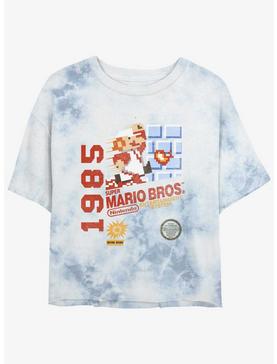 Nintendo Mario 1985 Vintage 8-Bit Bros Tie-Dye Womens Crop T-Shirt, , hi-res