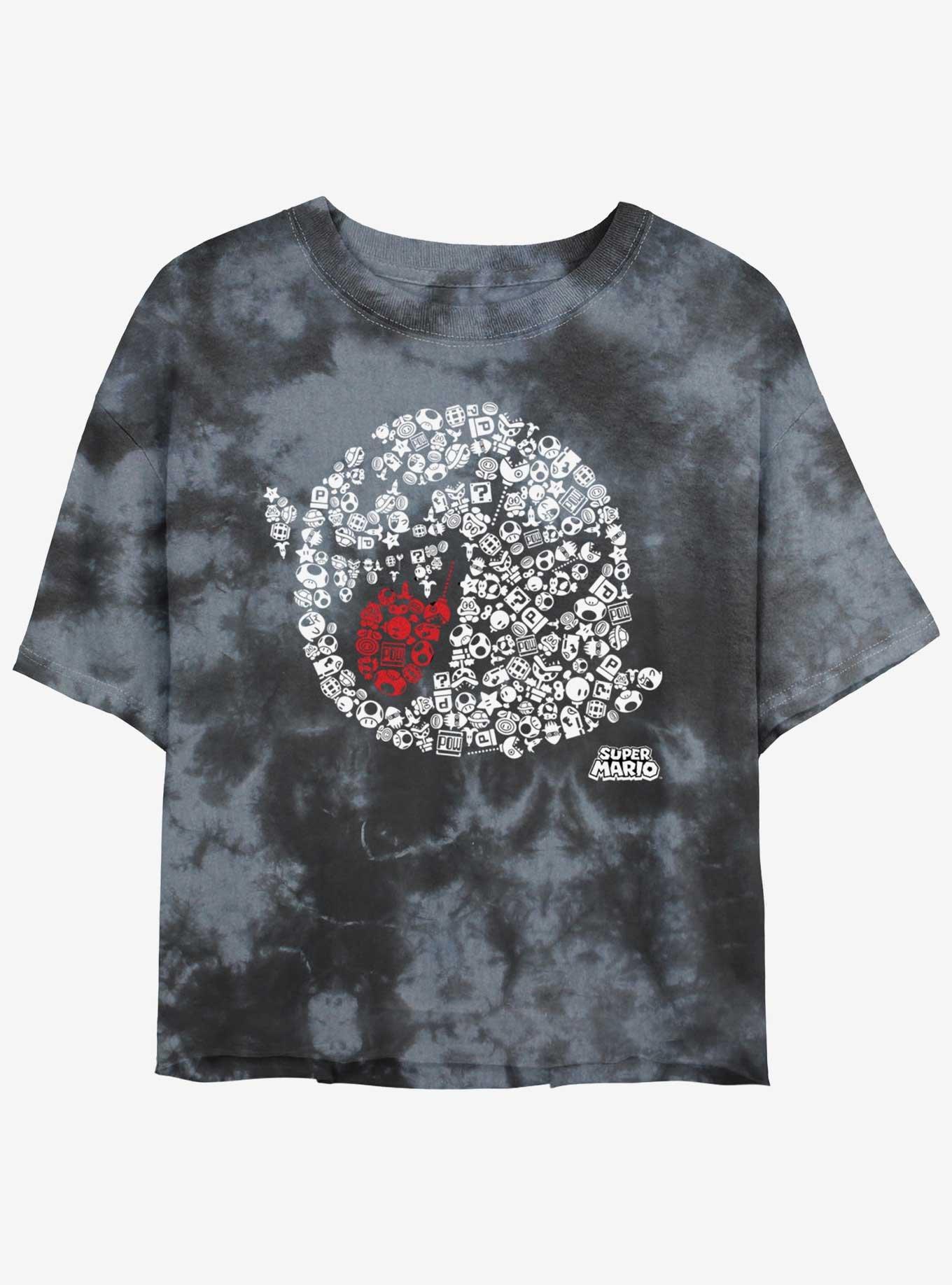 Nintendo Mario Boo Fill Tie-Dye Womens Crop T-Shirt, , hi-res
