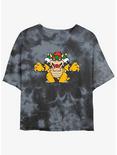 Nintendo Mario Just Bowser Tie-Dye Womens Crop T-Shirt, BLKCHAR, hi-res