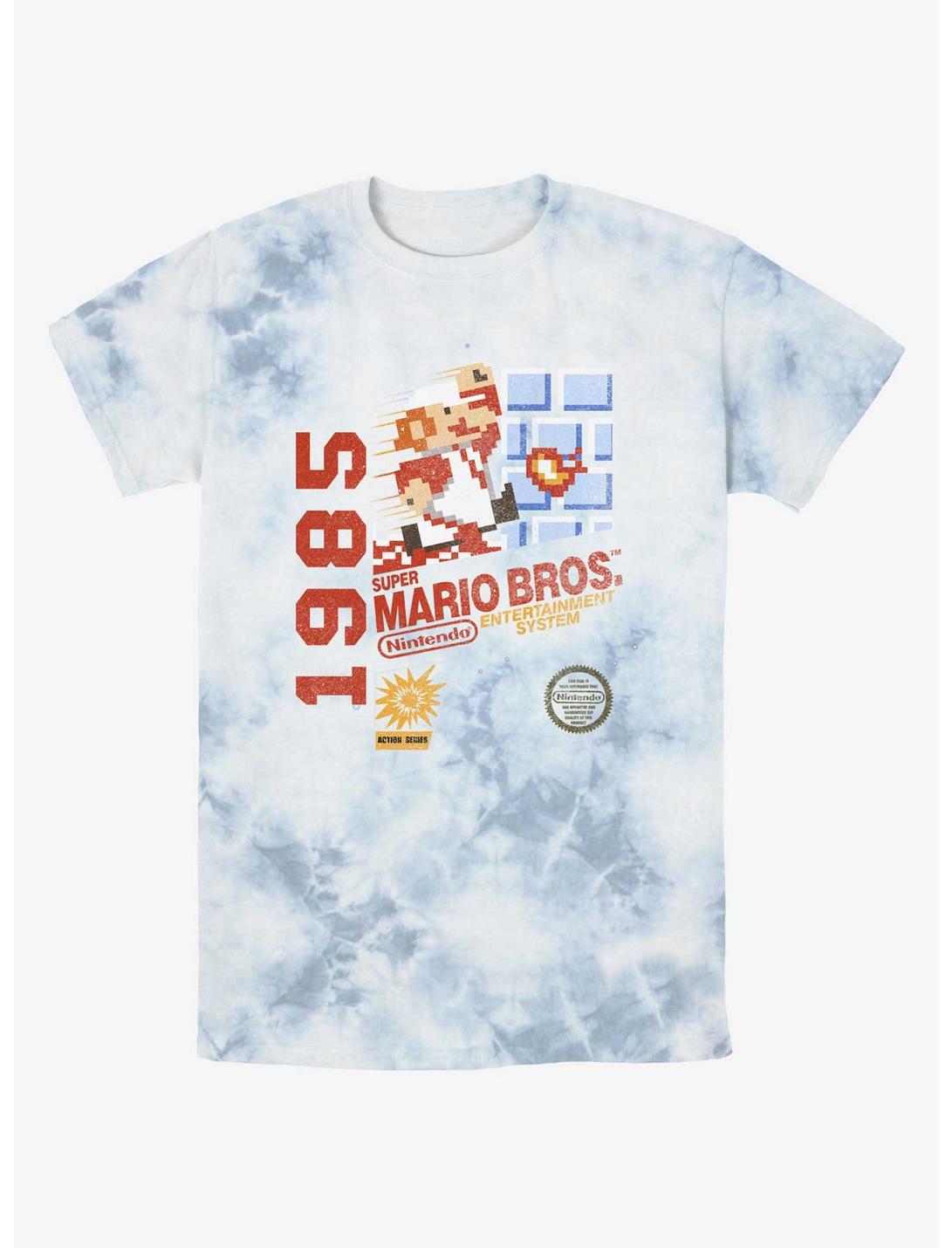 Nintendo Mario 1985 Vintage 8-Bit Bros Tie-Dye T-Shirt, WHITEBLUE, hi-res