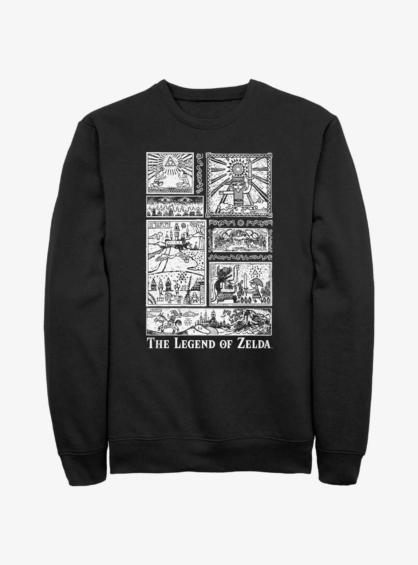 Nintendo The Legend of Zelda Told Glyph Panels Sweatshirt, , hi-res