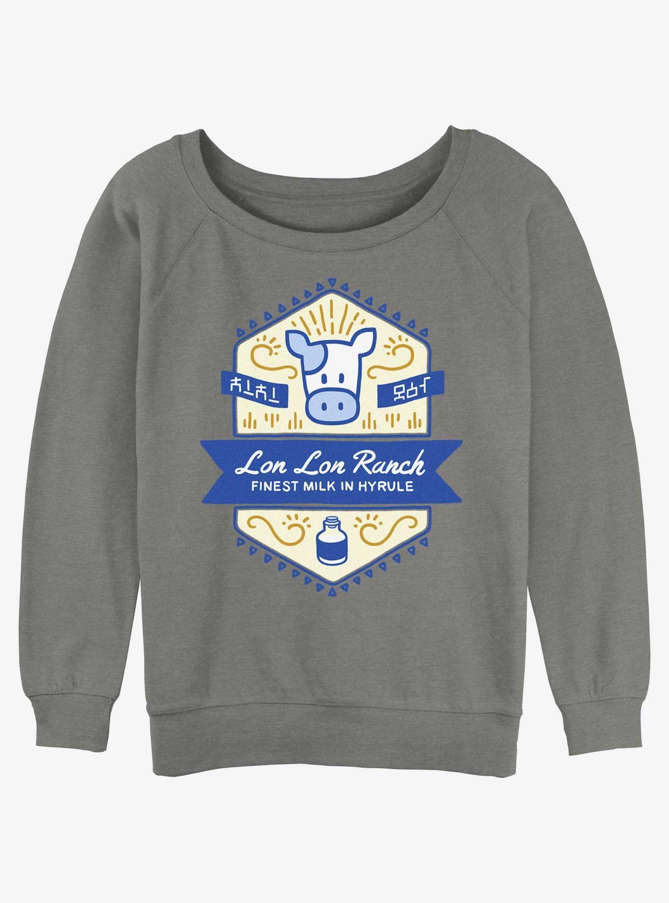 Nintendo The Legend of Zelda Lon Lon Ranch Finest Milk In Hyrule Womens Slouchy Sweatshirt, , hi-res