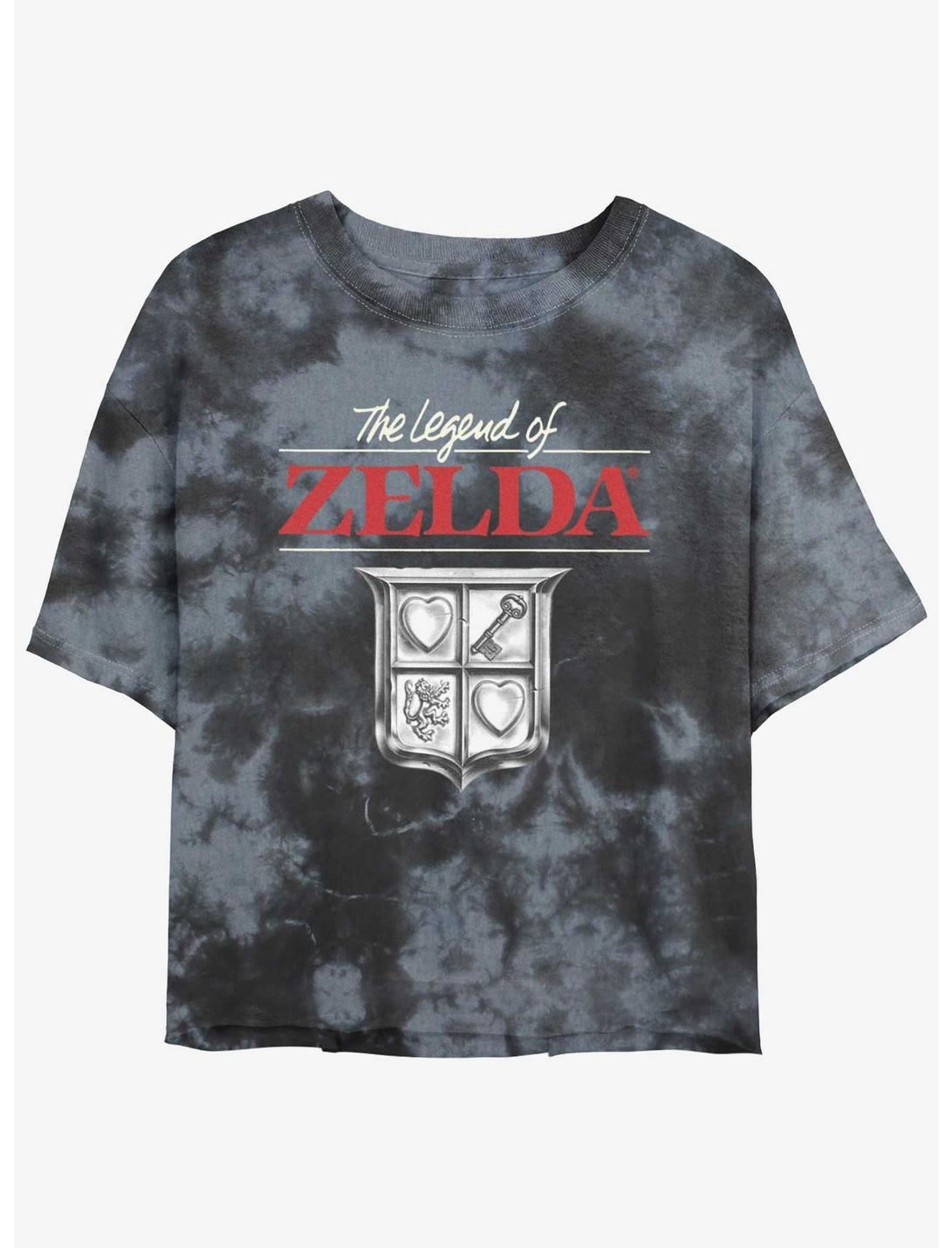 Nintendo The Legend of Zelda 90's Tie-Dye Womens Crop T-Shirt, BLKCHAR, hi-res