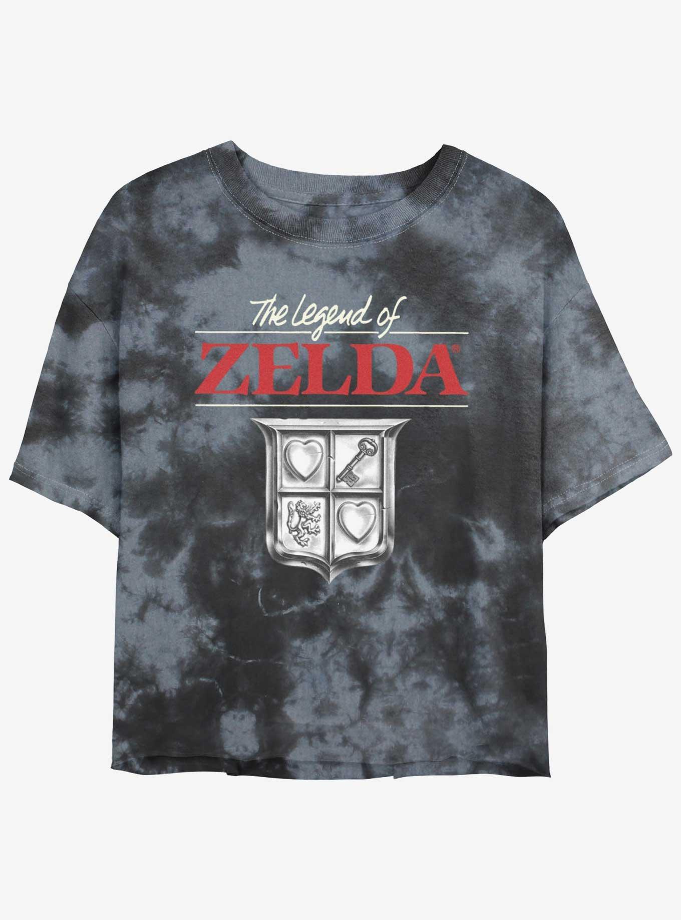 Nintendo The Legend of Zelda 90's Tie-Dye Womens Crop T-Shirt, BLKCHAR, hi-res