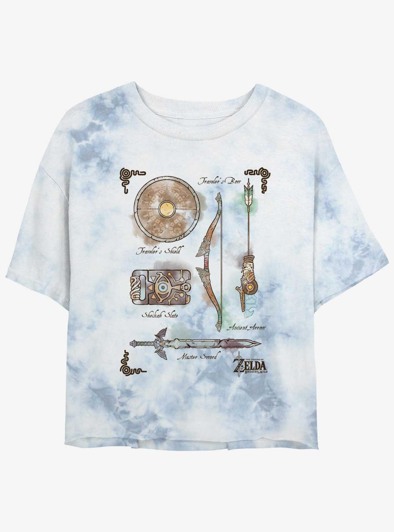 Nintendo The Legend of Zelda Inventory Tie-Dye Womens Crop T-Shirt, , hi-res