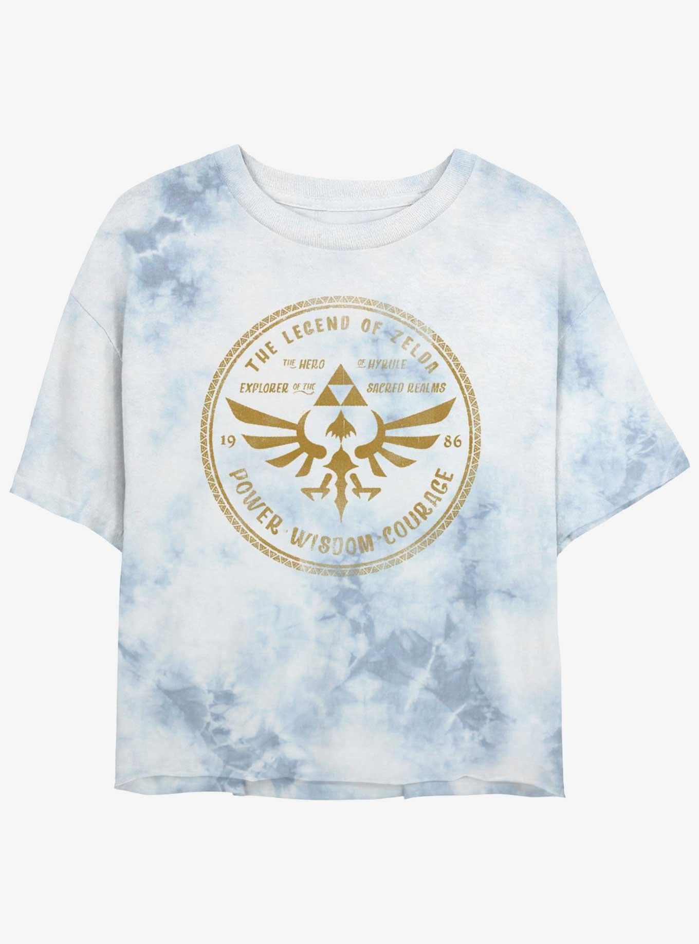 Nintendo The Legend of Zelda Legendary Courage Tie-Dye Womens Crop T-Shirt, , hi-res