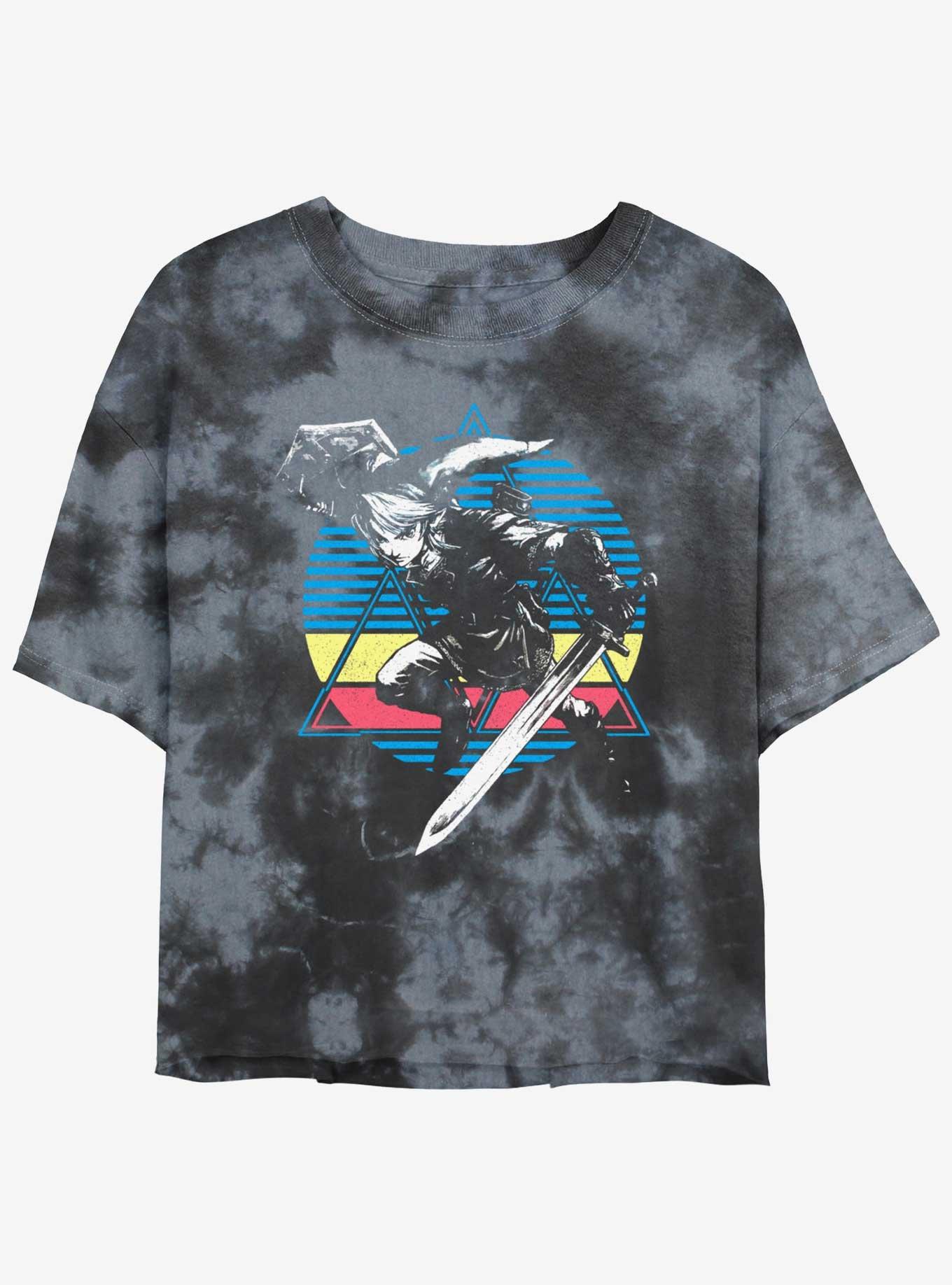 Nintendo The Legend of Zelda Link Vintage Style Tie-Dye Womens Crop T-Shirt, , hi-res