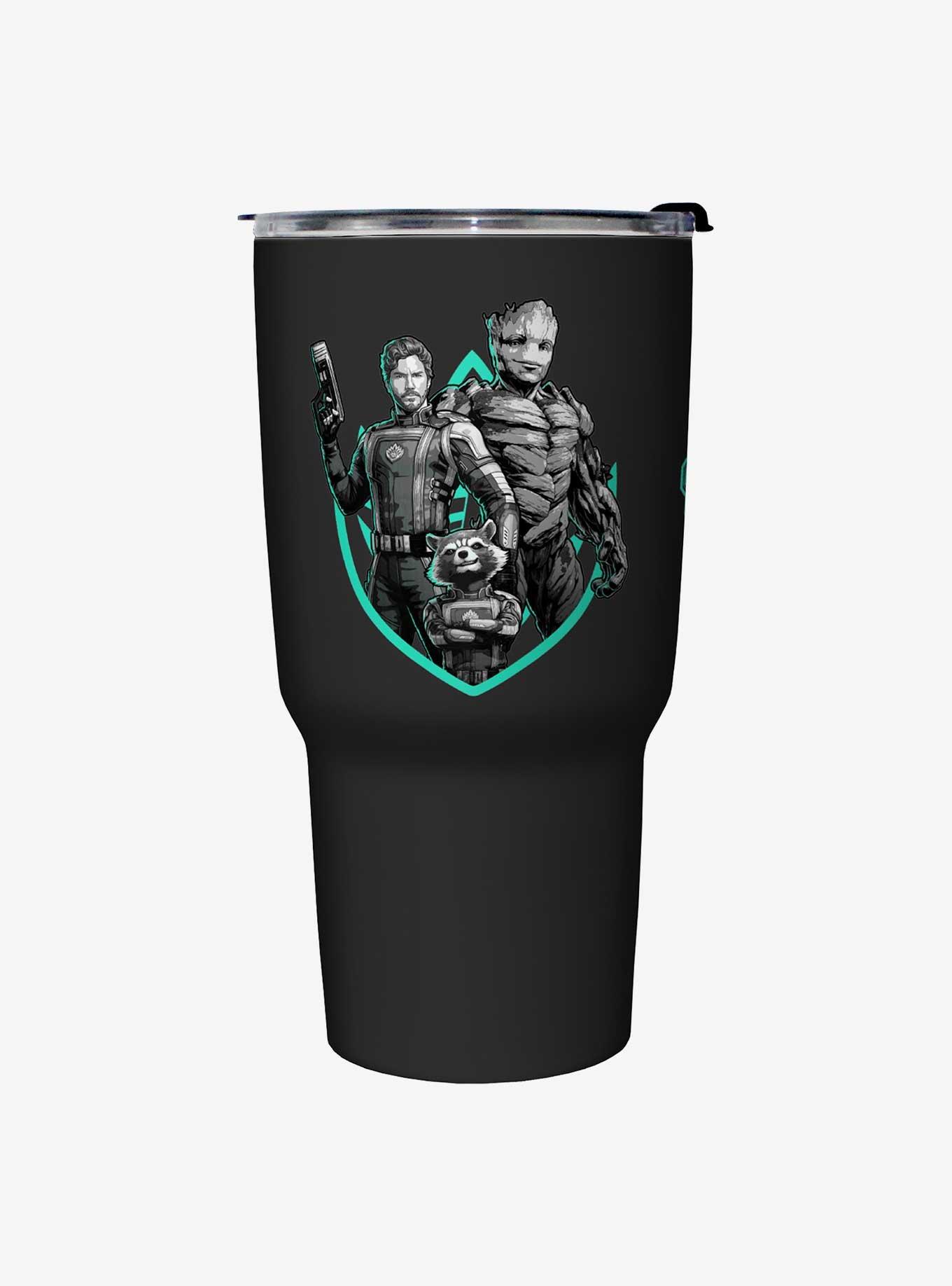 Marvel Guardians of the Galaxy Vol. 3 Star-Lord Groot and Rocket Travel Mug