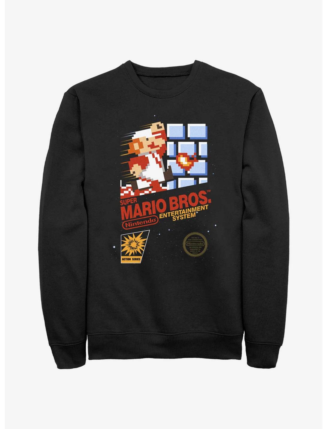 Nintendo Mario Super Mario Bros Retro NES Sweatshirt, BLACK, hi-res