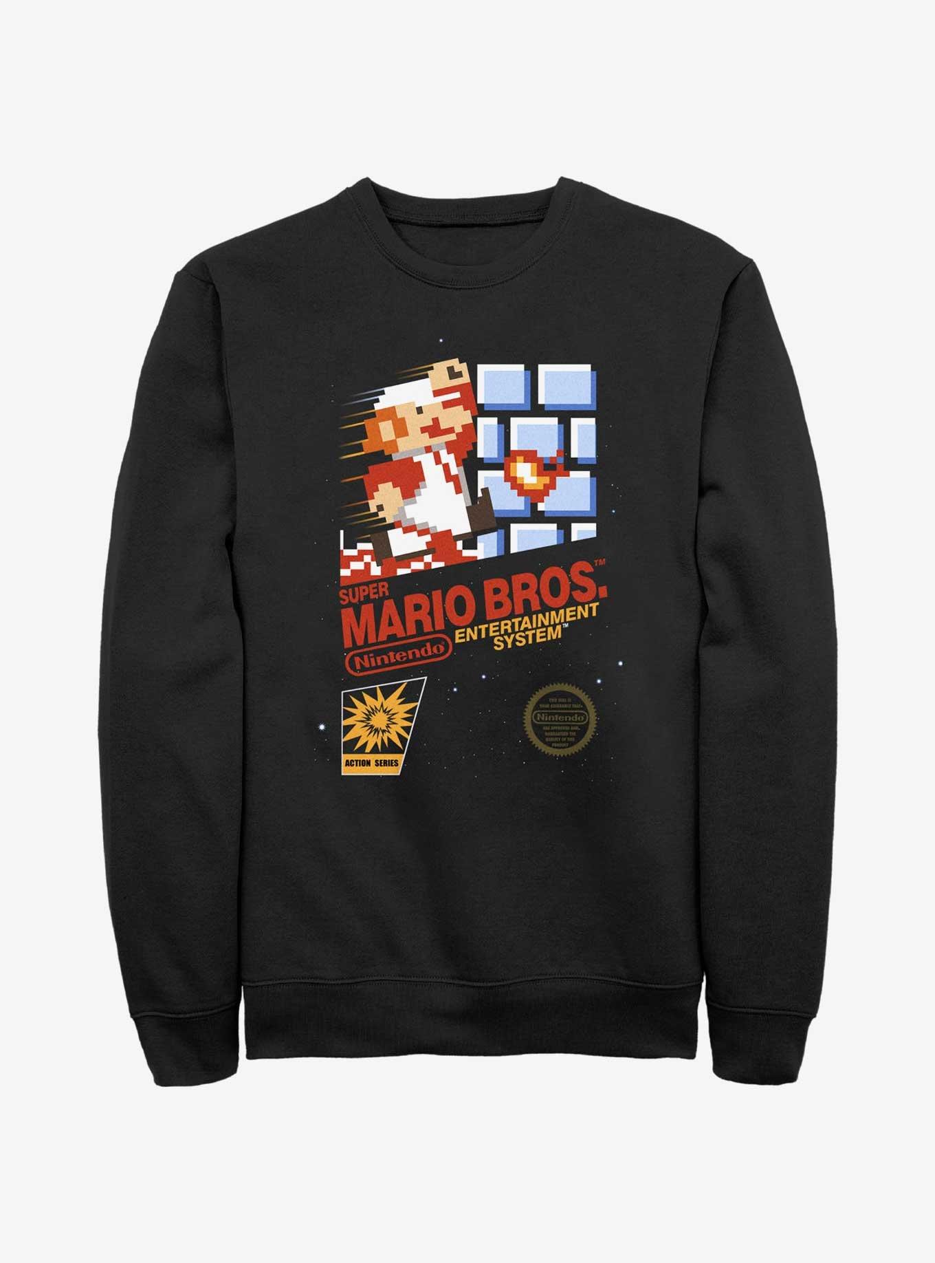 Nintendo Mario Super Mario Bros Retro NES Sweatshirt, BLACK, hi-res