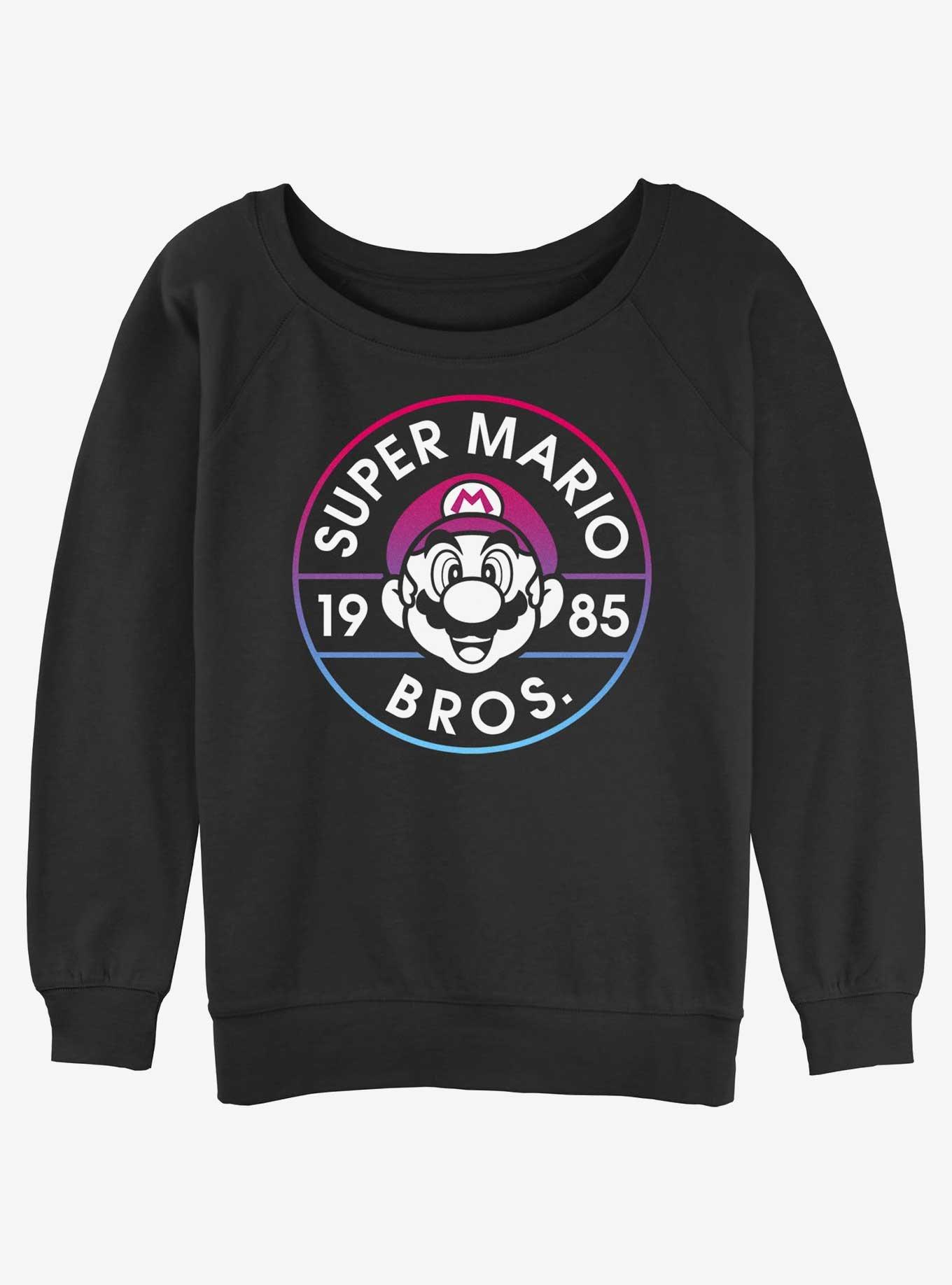 Nintendo Mario 1985 Classic Badge Womens Slouchy Sweatshirt, , hi-res