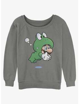 Nintendo Mario Froggy Mario Womens Slouchy Sweatshirt, , hi-res