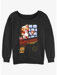 Nintendo Mario Super Mario Bros Retro NES Womens Slouchy Sweatshirt, BLACK, hi-res