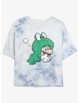 Nintendo Mario Froggy Mario Tie-Dye Womens Crop T-Shirt, , hi-res
