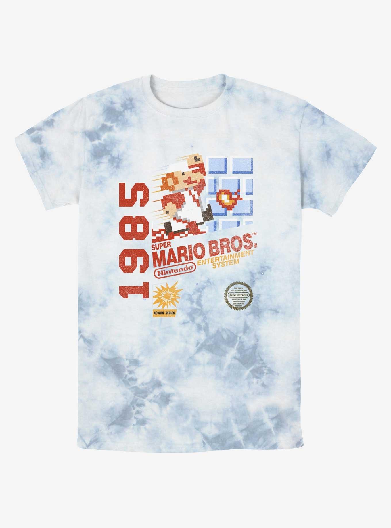 Nintendo Mario 1985 Vintage 8-Bit Bros Tie-Dye T-Shirt, WHITEBLUE, hi-res