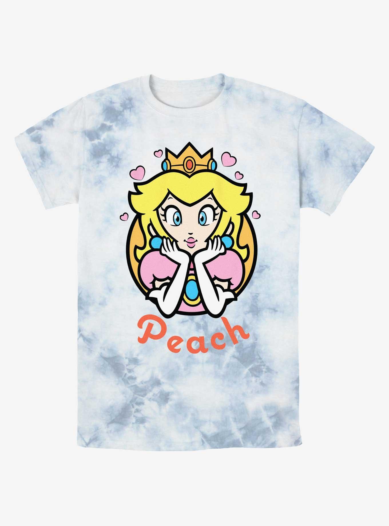 Nintendo Mario Princess Peach Hearts Tie-Dye T-Shirt, , hi-res