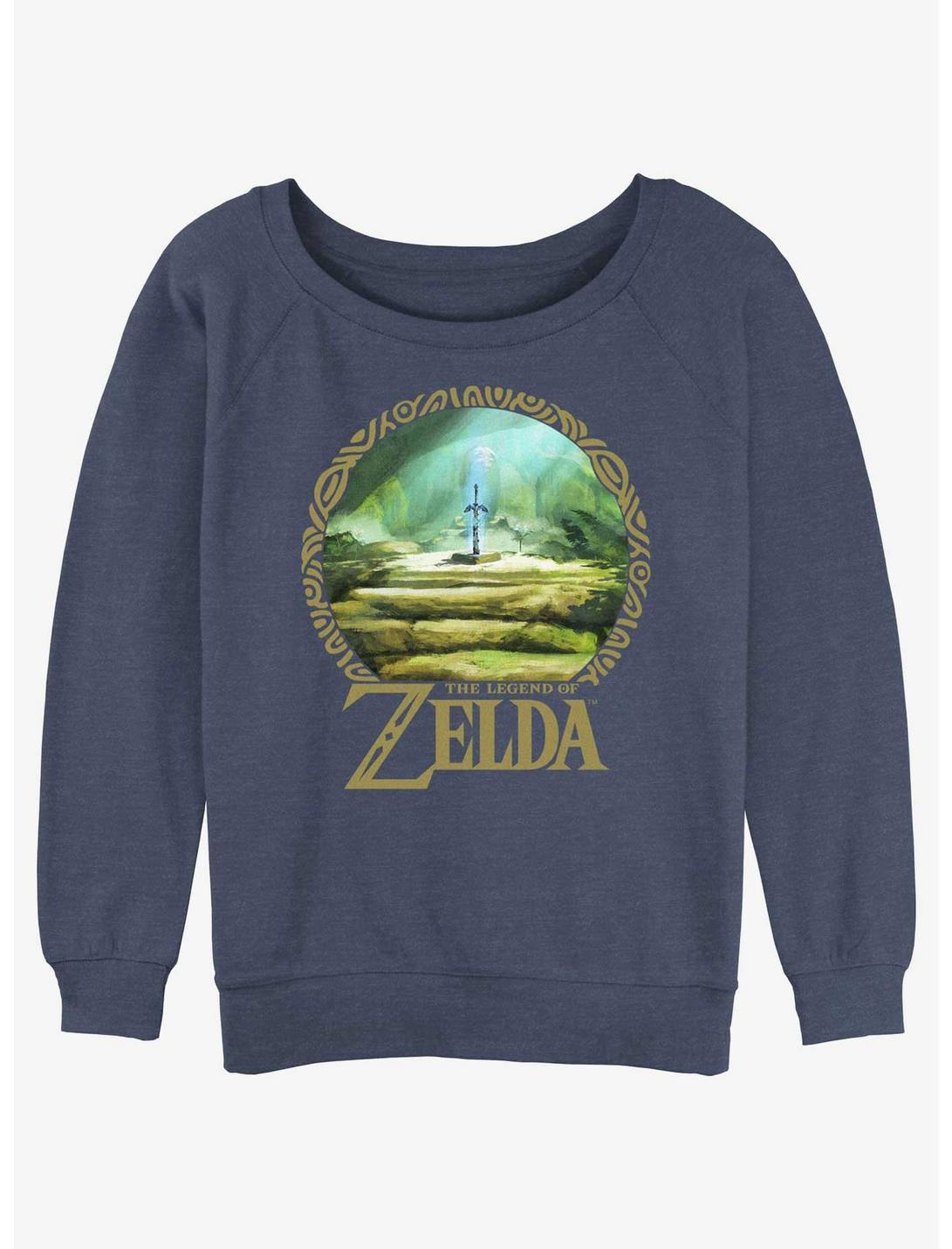 Nintendo The Legend of Zelda Korok Forest Womens Slouchy Sweatshirt, BLUEHTR, hi-res