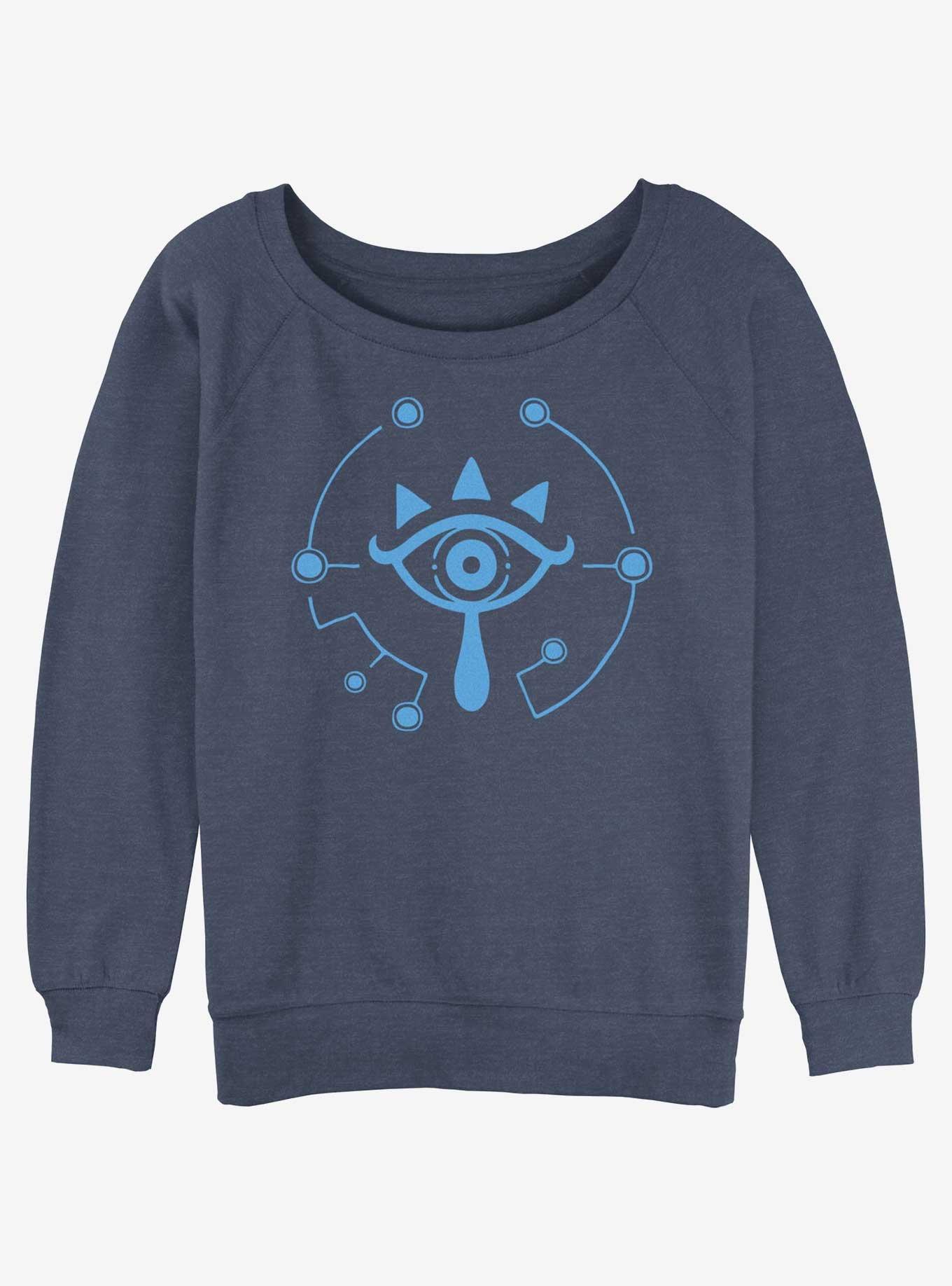 Nintendo The Legend of Zelda Ocarina of Time Lens of Truth Icon Womens Slouchy Sweatshirt, BLUEHTR, hi-res