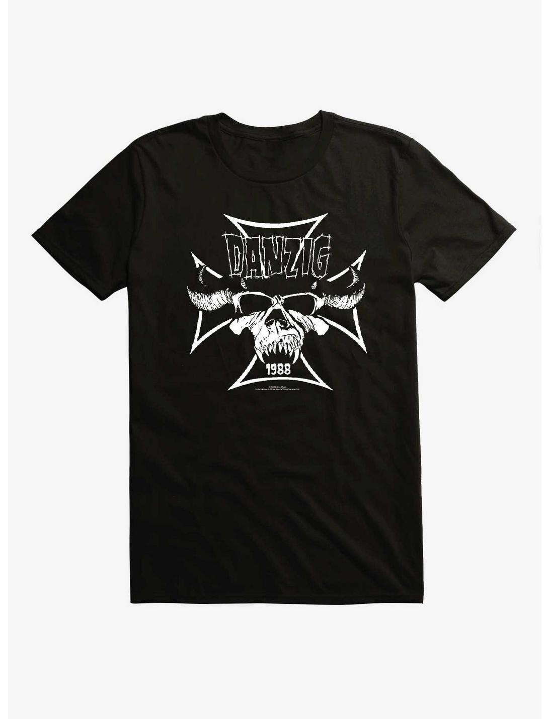 Danzig Cross Skull Logo T-Shirt, BLACK, hi-res