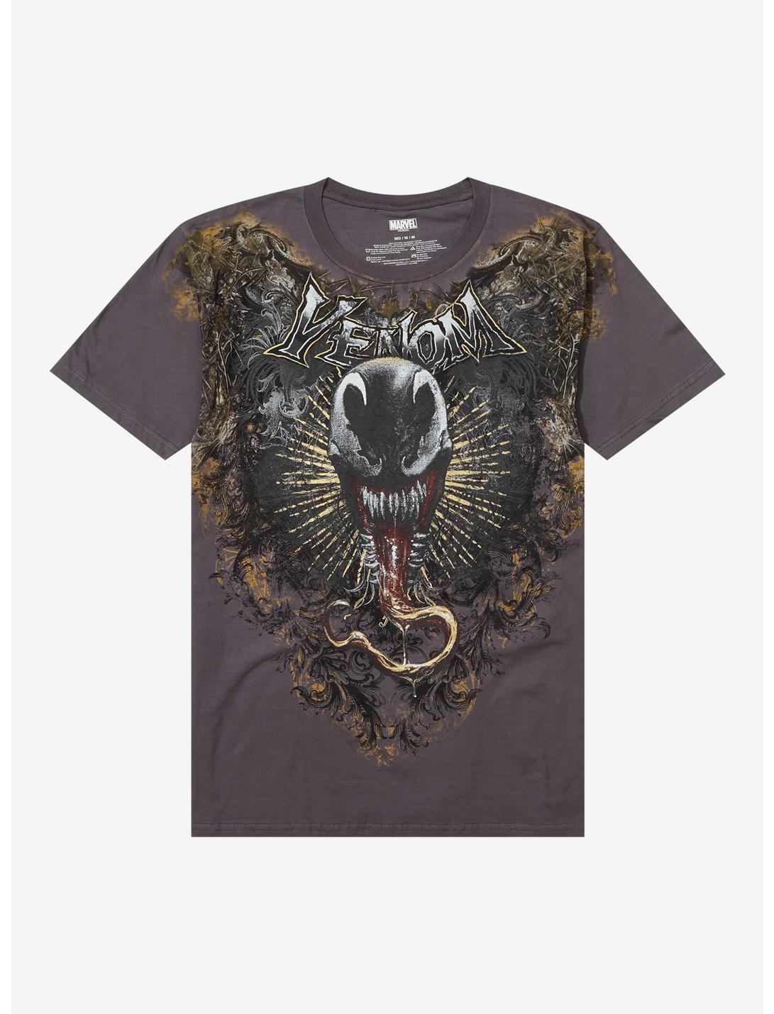 Marvel Venom Filigree Portrait T-Shirt, GREY, hi-res
