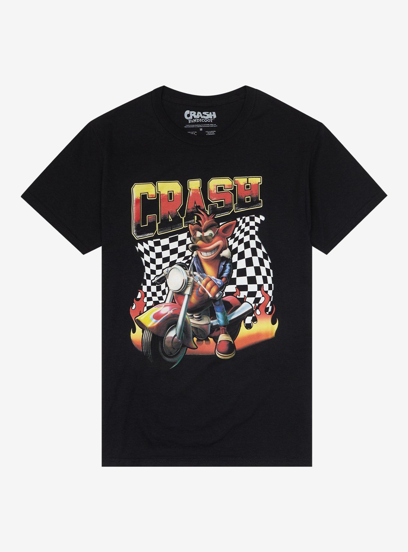 Crash Bandicoot Racing Flag Boyfriend Fit Girls T-Shirt, MULTI, hi-res