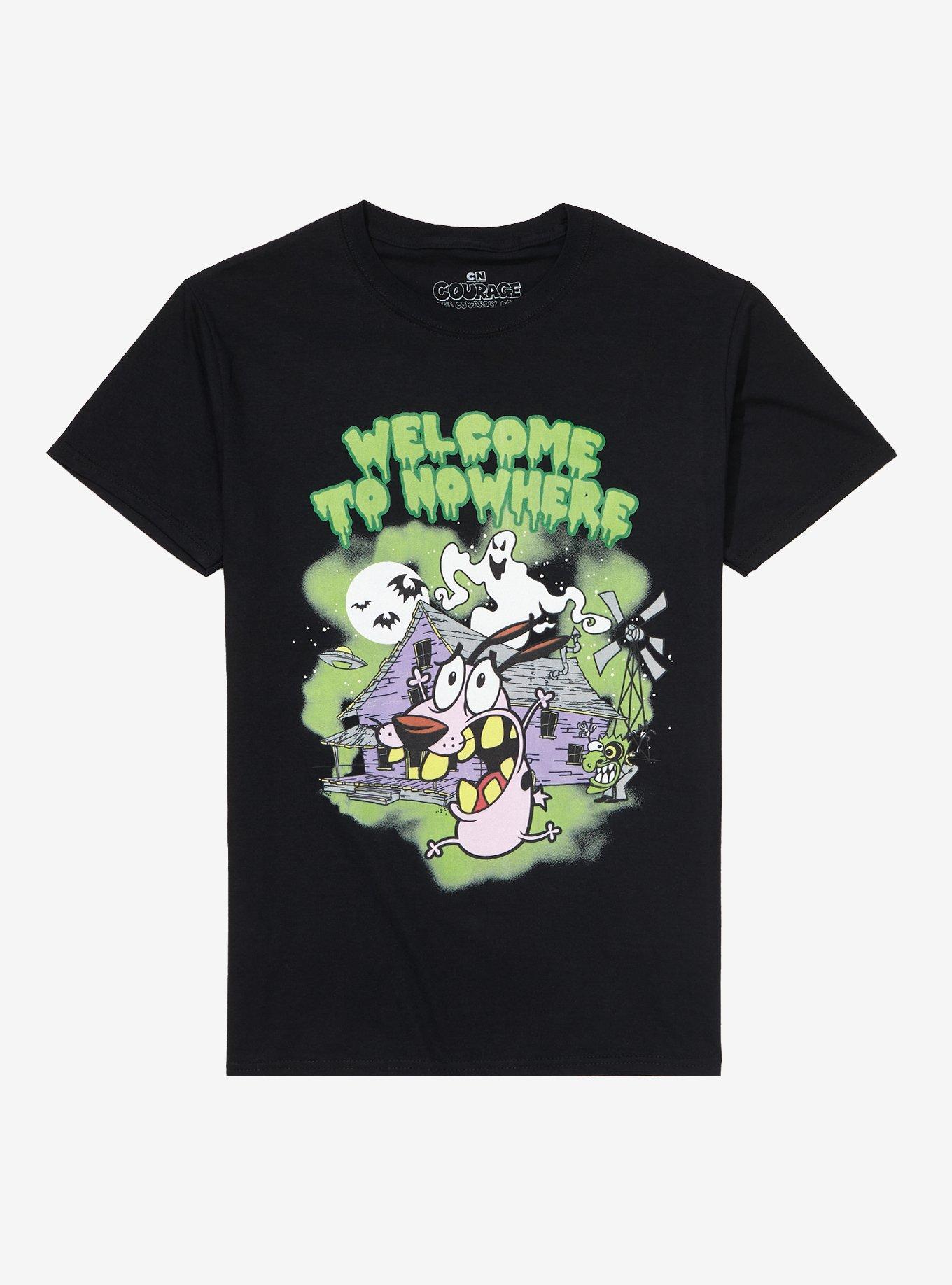 Courage The Cowardly Dog Welcome Ghost Boyfriend Fit Girls T-Shirt ...