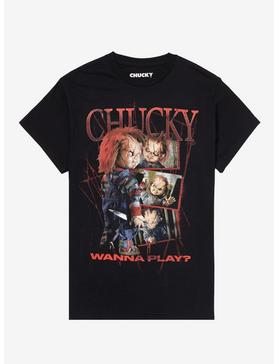 Chucky Wanna Play Panel Boyfriend Fit Girls T-Shirt, , hi-res