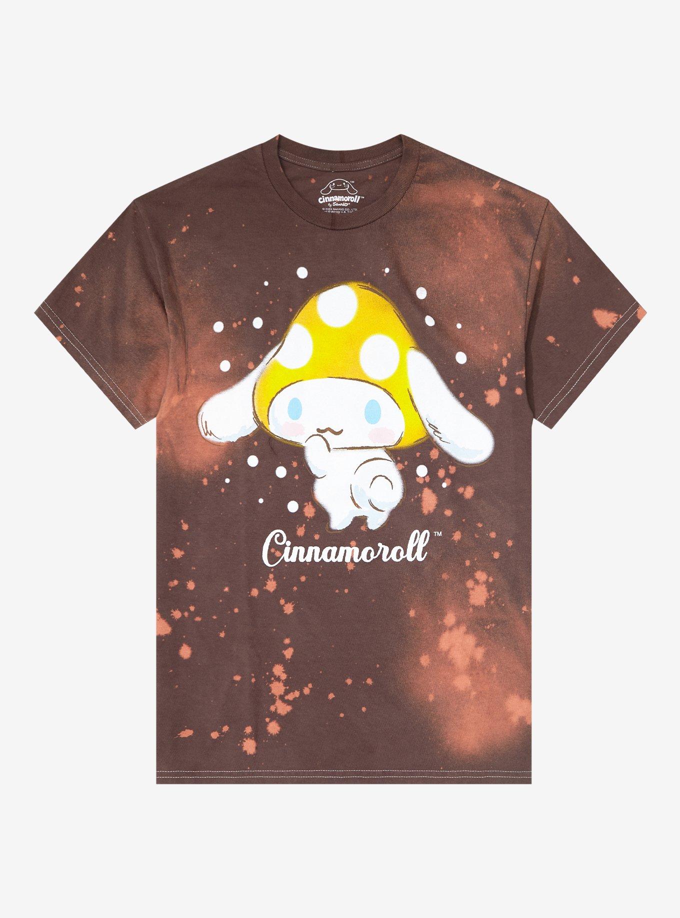 Cinnamoroll Mushroom Brown Tie-Dye Boyfriend Fit Girls T-Shirt