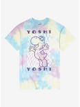 Super Mario Yoshi Checkered Tie-Dye Boyfriend Fit Girls T-Shirt, MULTI, hi-res
