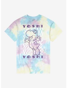 Super Mario Yoshi Checkered Tie-Dye Boyfriend Fit Girls T-Shirt, , hi-res