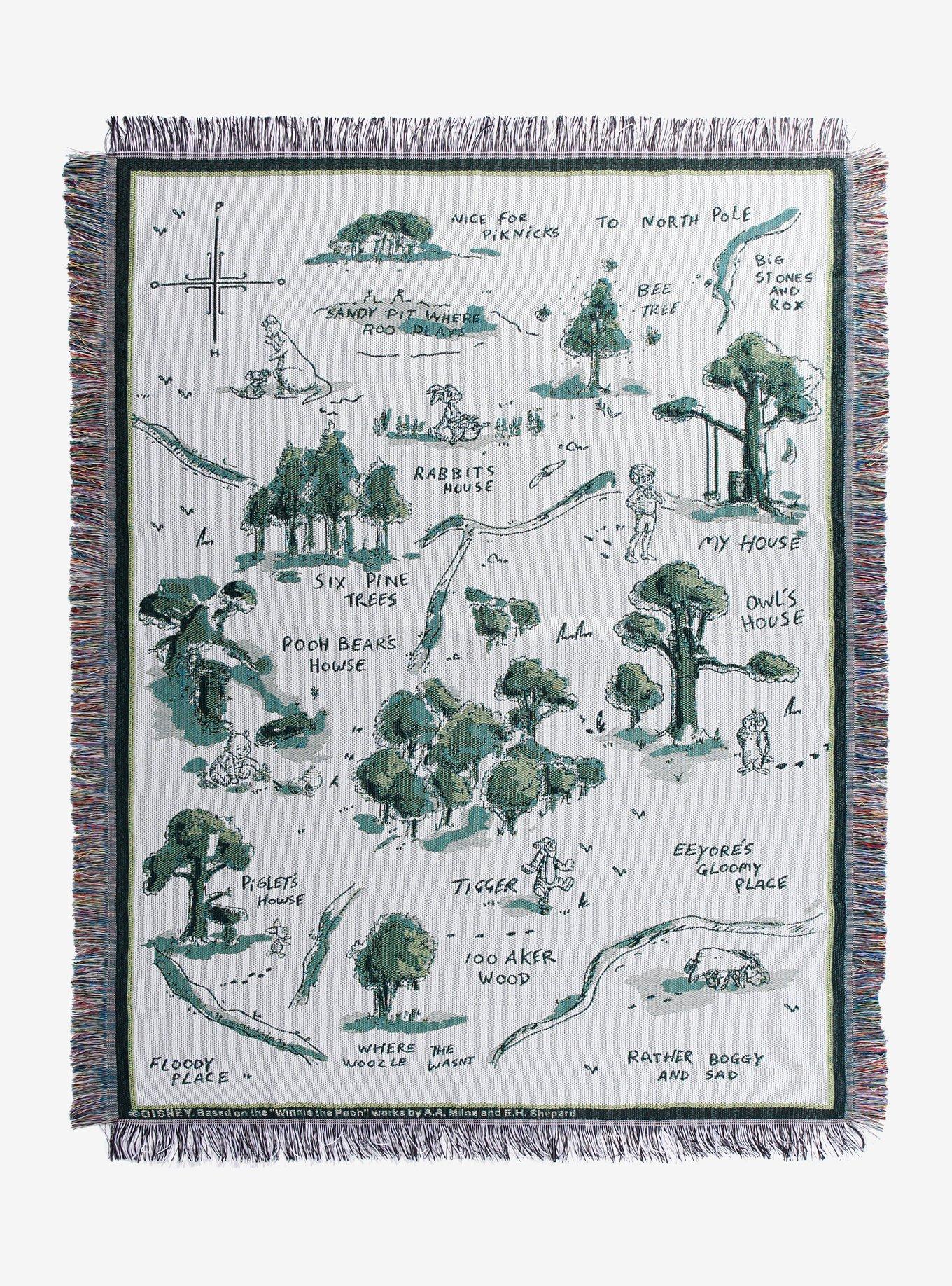 Disney Winnie the Pooh Hundred Acre Wood Map Tapestry Throw - BoxLunch Exclusive, , hi-res