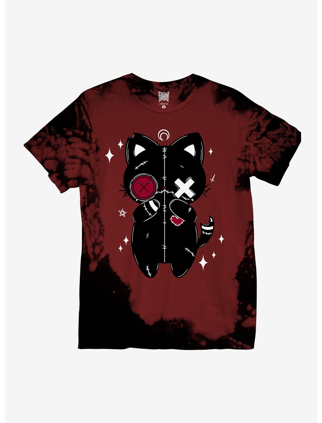 Stitched Cat Tie-Dye Boyfriend Fit Girls T-Shirt By Pvmpkin Art, MULTI, hi-res