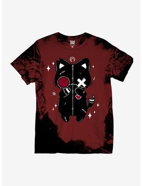 Stitched Cat Tie-Dye Boyfriend Fit Girls T-Shirt By Pvmpkin Art, , hi-res