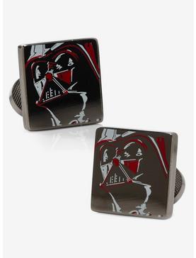 Plus Size Star Wars Vader Painted Gunmetal Cufflinks, , hi-res