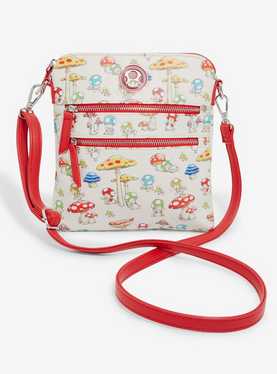 Nintendo Super Mario Bros. Mushroom & Toad Allover Print Crossbody Bag - BoxLunch Exclusive, , hi-res