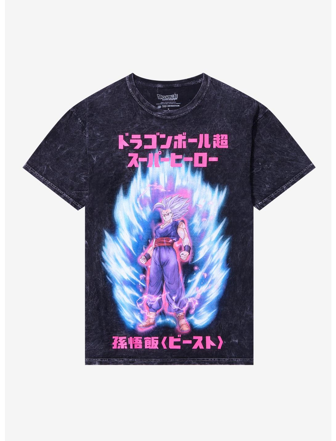 Dragon Ball Super Gohan Beast Mineral Wash T-Shirt, BLACK, hi-res
