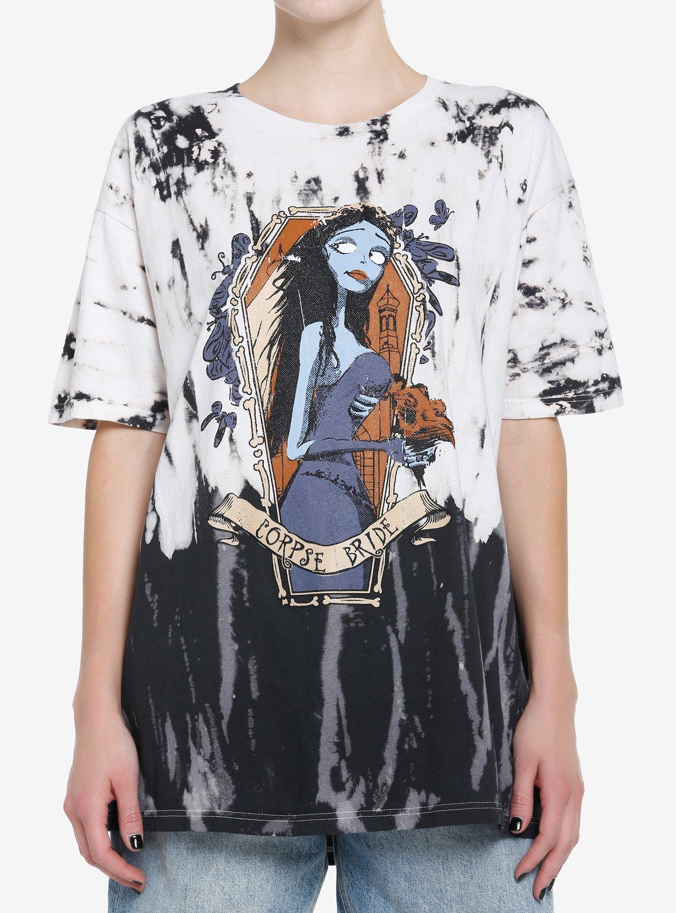 Corpse Bride Emily Coffin Tie-Dye Girls Oversized T-Shirt, MULTI, hi-res