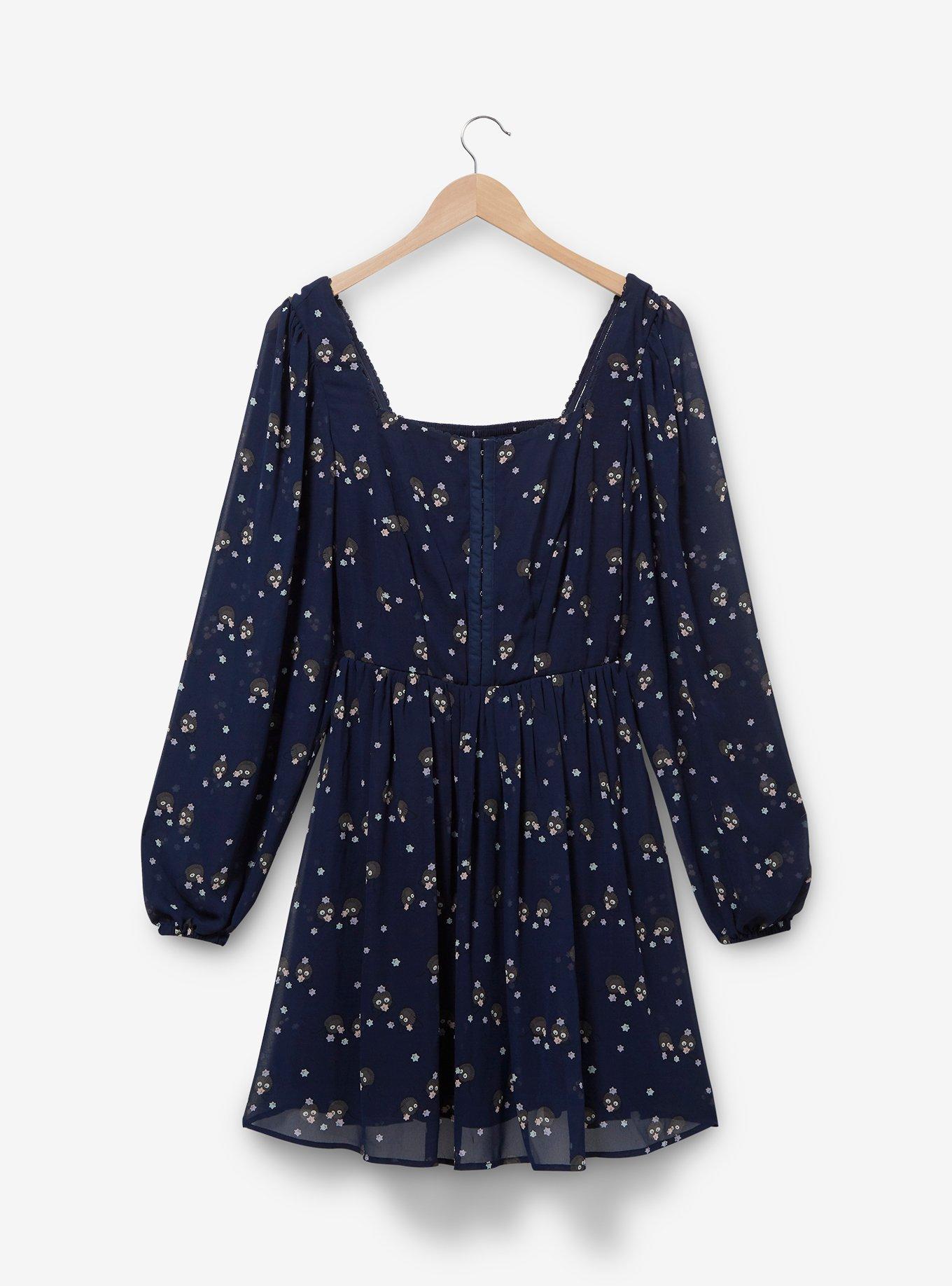 Studio Ghibli Spirited Away Long Sleeve Smock Dress, NAVY, hi-res