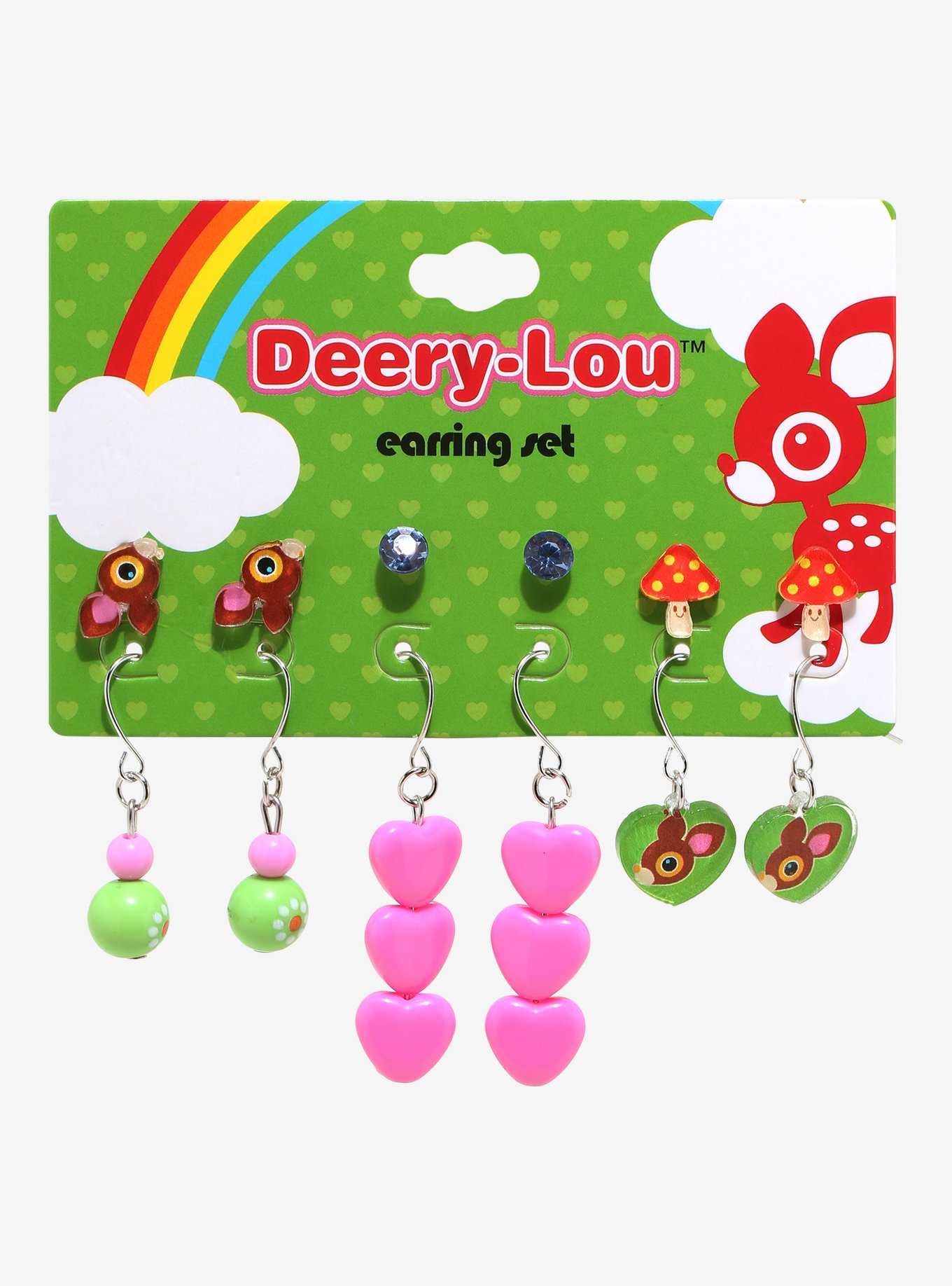 Deery-Lou Mushroom Heart Earring Set, , hi-res