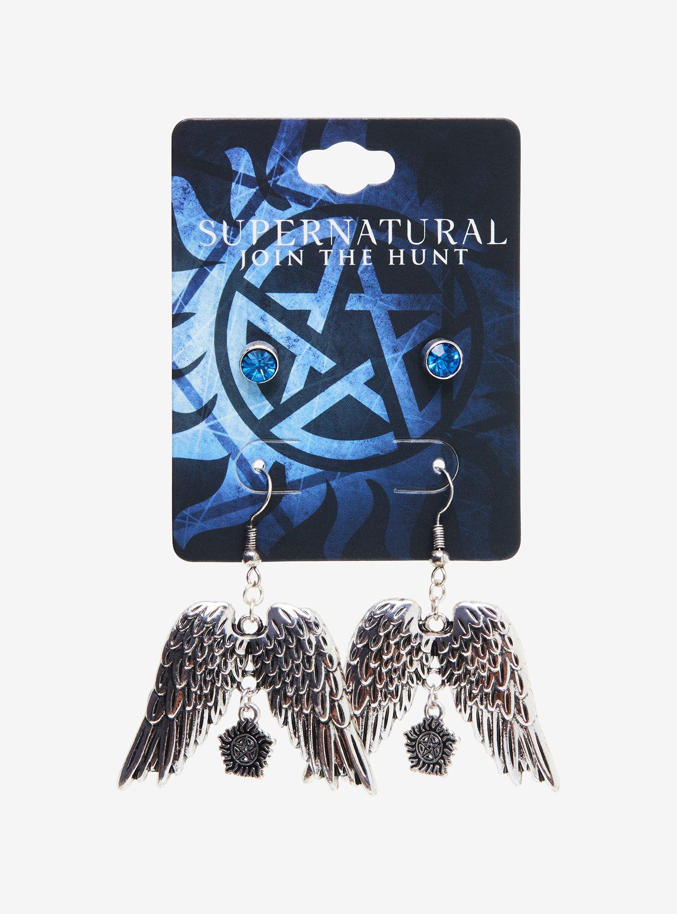 Supernatural Castiel Wings Earring Set, , hi-res