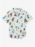 Disney 100 Characters Allover Print Woven Toddler Button-Up - BoxLunch Exclusive, BLUE, hi-res