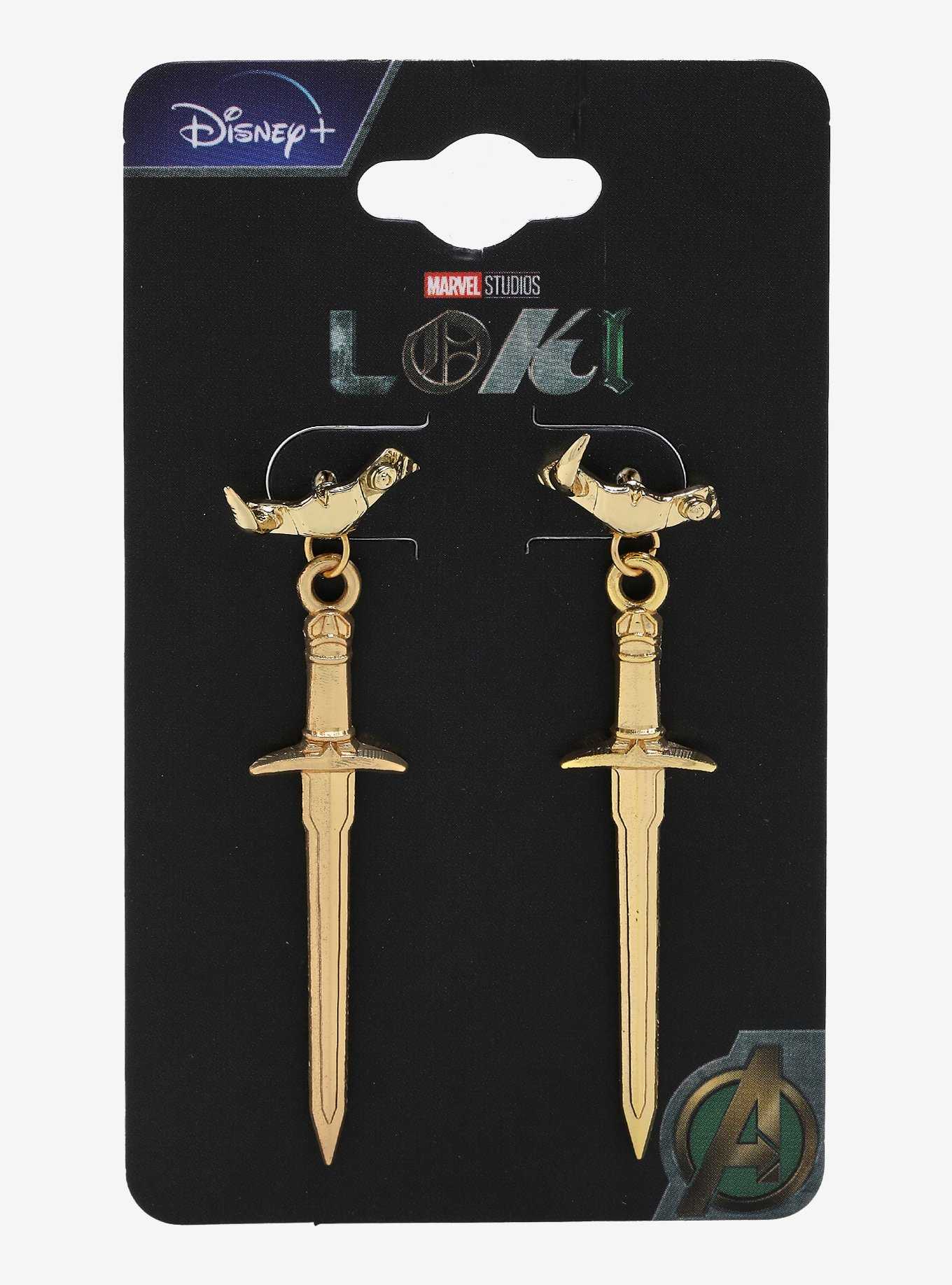 Marvel Loki Sylvie Crown & Sword Earrings - BoxLunch Exclusive, , hi-res
