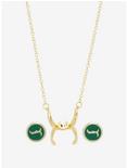 Marvel Loki Helmet Necklace & Earring Set, , hi-res