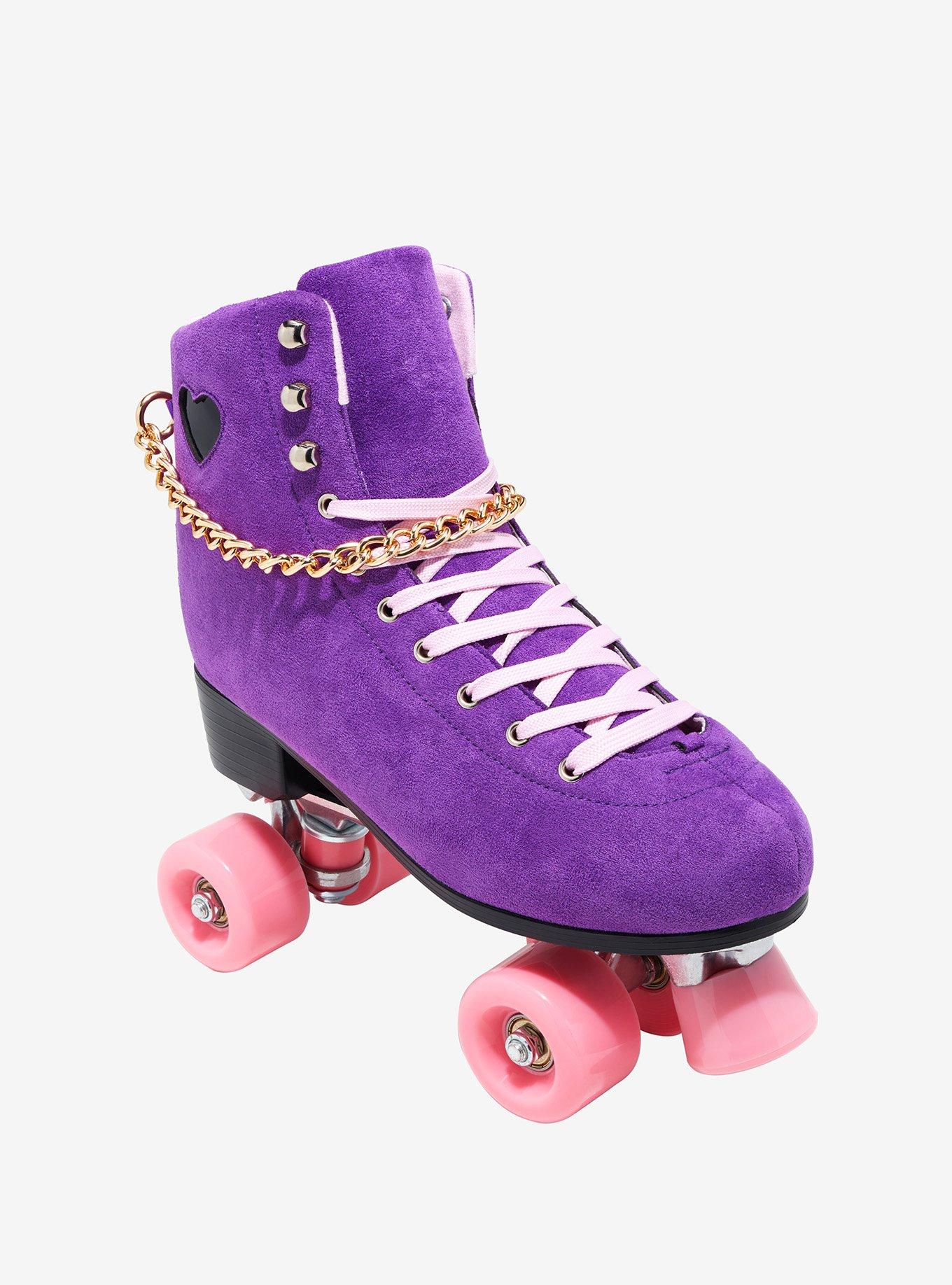 Cosmic Skates Purple Suede Chain Roller Skates, MULTI, hi-res