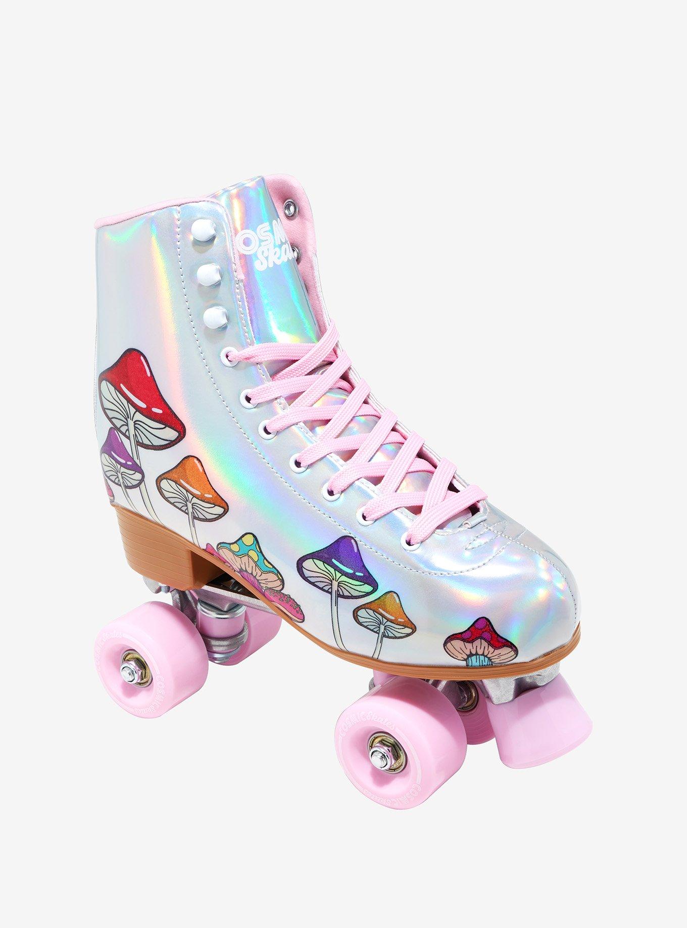 Cosmic Skates Iridescent Mushroom Roller Skates