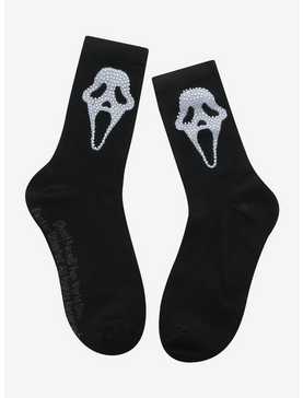 Scream Ghost Face Bling Crew Socks, , hi-res